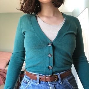 Teal banana republic cardigan.